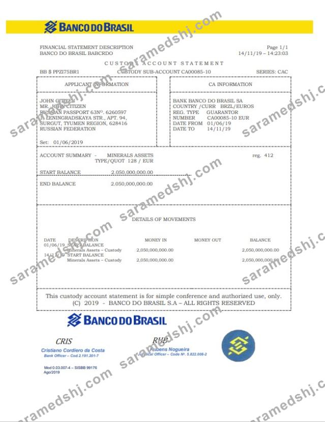Brazil Banco do Brasil statement